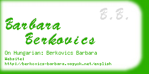 barbara berkovics business card